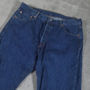 Levi's 501 Jeans Men 36x34 Blue Indigo Original Straight Leg Button Fly Denim